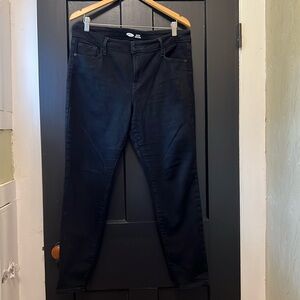 Old Navy solid black rockstar super skinny jeans with built in warm